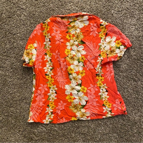 Floral Red Button Down Shirt - Picture 4 of 4